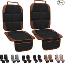 Car Seat Protector for Child, 2 Pack With Mesh Pockets & Non-Slip Backing 600D Durable Under Baby Seat Cover for Back Seat (Dark Brown, Standard) by TinyTreasures Baby Boutique