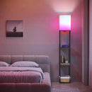 SUNMORY Floor Lamp with Shelves, Smart APP Control Standing Lamps with RGB Bulb, 4-Tier Dimmable Floor Lamps for Living Room, Tall Lamp for Bedroom, Office, Corner Display Bookshelf Lamp by CozyNest Decor