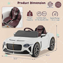 Costzon Ride on Car, 12V Licensed Bentley Bacalar Battery Powered Kids' Electric Vehicles w/Remote Control, Scissor Doors, Wireless Connection, Lights/Sound Effects, Kids Car Toys for Toddlers(White) by TinyTreasures Baby Boutique