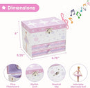 Jewelkeeper Jewelry Box for Girls with Ballerina and Music Box - Dual Drawers and Spacious Storage - Swan Lake Tune - White and Purple Jewelry Keepsake Chest - 6 x 6.75 x 5.25 Inches by TinyTreasures Baby Boutique
