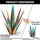Large Tequila Rustic Sculpture, Agave Plants for Outdoor Patio, Home Decor Hand Painted Metal Garden Statue, Lawn Ornaments Yard Stakes (Blue - L) by CozyNest Decor