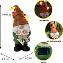 COWOS Garden Gnome Statues Outdoor Decor, Solar Gnomes with LED Lighted Flowers, Solar Resin Outdoor Statue Sculpture, for Woman Gift Home and Garden Decor by CozyNest Decor