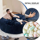 6FT,Oversized Bean Bag Chairs for Adults,Giant beanbag with Filler Included，Fluffy Memory Foam,Soft and Comfy Corduroy Fabric,Gaming Chairs Suitable for Living Room and Bedroom (Blue, 6 Foot) by CozyNest Decor