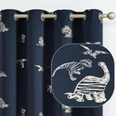 Vangao Kids Curtains Navy Blue Blackout Dinosaur Curtains for Boys Kids Nursery Girls Room Silver Dino Foil Print Thermal Insulated Drapes Grommet Top Window Treatments 63 Inches Length 2 Panels by TinyTreasures Baby Boutique