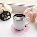 Whaline Halloween Pumpkin Cotton Coasters Pink Pumpkin Face Handmade Braided Drink Coasters Absorbent Cup Mats for Trick or Treat Party Home Table Decor, Set of 4 by CozyNest Decor