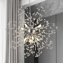 Modern Small Chandeliers, Sputnik Sunflower Crystal Beaded Hanging Lamps, Round Chrome Dandelion Pendant Light for Kitchen Island Bathroom Bedroom Entryway (Chrome 8Lights) by CozyNest Decor