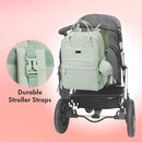 Dikaslon Diaper Bag Backpack with Portable Changing Pad, Pacifier Case and Stroller Straps, Large Unisex Baby Bags for Boys Girls, Multipurpose Travel Back Pack for Moms Dads, Mint Green by TinyTreasures Baby Boutique
