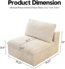 Ottoman, Modular Sectional Sofa,Cushion Covers Removable, Minimalist Couch for Modern Living Room Sofa Sets for Office House,Bedroom and Apartment,No Assembly Required,White by CozyNest Decor