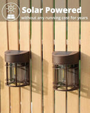 Solar Fence Lights, 8 Pack Deck Light Waterproof Solar Outdoor Lights for Garden Fence Post Backyard Decor, Brown by GreenHaven Gardens