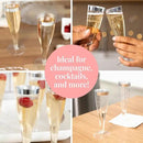 Prestee Set of 24 Silver Glitter Plastic Champagne Flutes - 4.5 oz Capacity - Shatterproof Durable Disposable Glasses - Elegant Design - Ideal for Weddings, Cocktail Parties, and Outdoor Celebrations by CozyNest Decor