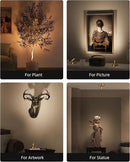 EZVALO LED Spotlight Indoor, 5500mAh Rechargeable Battery Uplighting Indoor, Wireless Mini Art Accent Spot Lights with Remote, for Plants Display Painting Dartboard Artwork Portrait Closet(4Pack-Gold) by CozyNest Decor