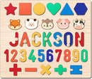 Personalized Name Puzzle for Toddlers 1-3 Wooden Alphabet Shape Number Blocks Personalized Baby Gifts 1st Birthday for Girls & Boys Preschool Educational Montesorri Toys for 1 Year Old 2 3 4 5 by TinyTreasures Baby Boutique