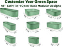 9-in-1 Galvanized Steel Raised Garden Bed // 8×2×1.5 ft Modular Planter for Gardening, Vegetables, Flowers // 18" Tall Metal Raised Garden Beds Outdoor (Light Green) // Patented Design Planter Box by GreenHaven Gardens