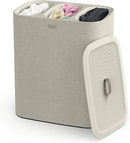 Joseph Joseph Tota Trio 90 liter/23.8 gallon Laundry Hamper Separation Basket with lid, 3 Removable Washing Bags with Handles- Ecru by CozyNest Decor