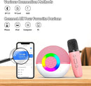 Karaoke Microphone Machine Toys for Kids Adults, Mini Portable Bluetooth Speaker with 2 Wireless Mics, Christmas Birthday Gifts for Boys Girls Ages 3 4 5 6 7 8 9 10 11 12+ Year (Pink) by TinyTreasures Baby Boutique