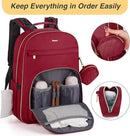 MOMUVO Diaper Backpack for Women Large Capacity with Insulated Pockets Diaper Bags For Baby,Burgundy by TinyTreasures Baby Boutique