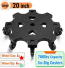 20 Inch Plant Caddy with Wheels 700lbs Heavy Duty Outdoor,Indoor Rolling Plant Stand with 3inch Casters Black Heart Shaped Plant Dolly Large Potted Planter Cart for Big Flowerpots Plants Pots by GreenHaven Gardens