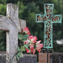Solar Cross Garden Stake Lights 38inch Outdoor Waterproof Memorial Garden Decor 2 Lighting Modes Cemetery Decorations for Grave for Remembrance Gifts & Sympathy Gifts (Blue Cross) by GreenHaven Gardens
