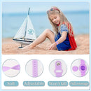 Kids Waterproof Airtag Bracelet Compatible with Apple AirTag, Hidden Silicon Protective Case for Air Tag GPS Tracker Holder, Adjustable Anti-Lost Watch Band for Toddler Child (Blue & Purple) by TinyTreasures Baby Boutique