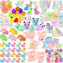 Luminous Mini Resin Animals - 130 Pcs Tiny Animals Mini Ducks Tortoise Rabbit Panda Mushroom Fruits Seashells Set Figurines Glow in The Dark Garden Miniatures Fairy Garden Accessories by GreenHaven Gardens
