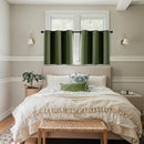 MIULEE Short Curtains for Windows - Olive Green Blackout Half Window Curtains Thermal Insulated Privacy Drapes for Kitchen Bedroom Bathroom Grommet Top Small Basement Tiers W40 x L36 Inch 2 Panels by TinyTreasures Baby Boutique