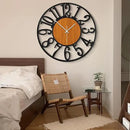 LEIKE 32" Oversized Large Wall Clocks,Silent,Non Ticking,Battery Operated Modern Round Big Wood Decorative Metal Wall Clock for Living Room, Bedroom,Kitchen,Farmhouse,Office Decor - Black,32 Inch by CozyNest Decor