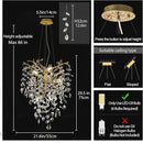Modern Gold Crystal Tree Branches Chandelier,21 Inchs 6 Lights Modern Round K9 Crystal Chandeliers for Dining Room, Bedroom, Living Room, Foyer,Kitchen Island by CozyNest Decor