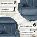 Power Lift Chair Recliners for Elderly, Modern Adult Power Lift Recliner, Velvet Upholstery Electric Lift Chair Recliner with Remote Side Pocket for Living Room(Navy Blue) by CozyNest Decor