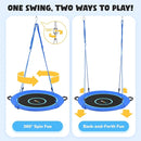 Hapfan 40" Saucer Tree Swing for Kids and Adults, Disc Round Swing for Kids Outdoor with Swivel, UV-Resistant Textilene Fabric, 700 lb Weight Capacity, 9.8 FT Hanging Straps, 2-Year Warranty (Blue) by TinyTreasures Baby Boutique