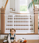 Cumbor 29.7-48" Baby Gate for Stairs, Mom's Choice Awards Winner-Dog Gates for Doorways, Auto Close Safety Pet Gate for Dogs Indoor, Easy Install Pressure Mounted Child Gate with Walk Thru Door, White by TinyTreasures Baby Boutique
