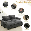 URRED Modular Sectional Sofa Comfy Cloud Couch, Modern Velvet Sofa Sleeper Deep Seat Couches with Ottoman/Pillows for Living Room (Dark Gray, 82.6''- 2 Ottomans) by CozyNest Decor