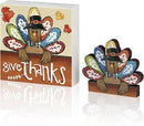 Smile Thanksgiving Wooden Decor Indoor, Turkey Decor Give Thanks Box Sign, Thanksgiving Table Tiered Tray Kitchen Decorations by CozyNest Decor