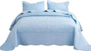 MarCielo 3-Piece 100% Cotton Oversized Bedspread Lightweight Quilt Coverlet Embroidery Farmhouse Bedding Set T0 (Light Blue, Oversized King (118"x106")) by CozyNest Decor