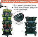 Vertical Planter 6 Tier Stackable Planters Garden Planters Strawberry Herb Flower and Vegetable Planter Indoor Outdoor Gardening Pots with Removable Wheels and Tools by GreenHaven Gardens