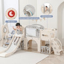Toddler Outdoor Climber Playset with Basketball for Kids Ages 1 to 3 Years Slide and Swing Set 12 in 1 Playground Indoor Slide for Kids Durable Ecofriendly Plastic Backyard Playset White by TinyTreasures Baby Boutique