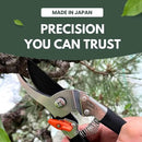 Saboten Japan 7.9" Japanese Pruning Shears - Premium Steel Blades, Rust-Resistant Fluorine Coating, Ergonomic Grip, Duracon Safety Lock - forest Originals, Made in Japan, Gardening & Farming Scissors by GreenHaven Gardens