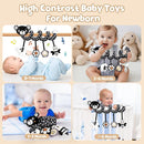 Car Seat Toys for Babies 0-6 Months,Hanging Rattle Toys for Crib Mobile, Baby Spiral Hanging Stroller Black and White High Contrast Toys for Newborn 0 3 6 9 12 Months Baby Boys Girls (Bear) by TinyTreasures Baby Boutique
