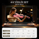 4/4 Beginner Violin for Adults, Complete Full Size Violin Kit with Portable Case, Bow, Rosin, Pink by TinyTreasures Baby Boutique