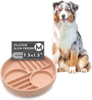 The Slowdown Bowl Silicone Slow Feeder for Dogs & Puppies, Slow Eating Modern Lick Mat Design Reduces Gulping, Fits 2 Cups 7.5” Across x 1.5” Tall, Mealtime Challenge, Medium-Blush by CozyNest Decor