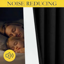 54 Inch Curtains Length 2 Panels Set 100% Blackout Modern Black Out Linen Drapes with White Back Tab Room Darkening Insulated Thermal Short Sundown Solar Curtains for Bedroom Noise Reducing Reduction by CozyNest Decor