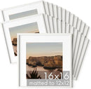 HAUS AND HUES 16x16 Square Picture Frames Set of 25 - Oak Wood Frames with Acrylic Cover, White by CozyNest Decor