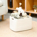 Storage Baskets for Organizing, Woven Basket for Storage, Storage Baskets Bin for Shelves, Cotton Rope Basket with Handles, 12.5"Lx9.1"Wx7.9"H, (4 Packs) Off White by CozyNest Decor