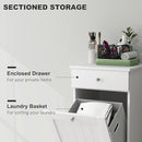 HOMCOM Laundry Hamper with Removable Basket, Tilt Out Hamper with Drawer and Beadboard Door, Bathroom Storage Cabinet, White by CozyNest Decor