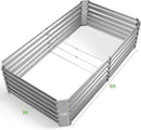 Land Guard Metal Raised Garden Bed for Gardening, 6x3x1.5ft Galvanized Raised Garden Bed, Planter Boxes Outdoor for Vegetables, Fruits and Flowers (Silver) by CozyNest Decor