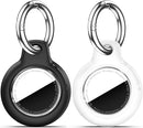 Upgrade Waterproof 2 Pack Airtags Holder with Apple Airtags Keychain, Hard PC Air Tag Case, Anti-Scratch & Shock Air tag Holder, Men's Women's Keyrings & Keychains - Black+White by TinyTreasures Baby Boutique