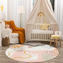 Lahome Pink Round Rugs 8Ft - Washable Boho Area Rug for Living Room Non-Slip Soft Ultra-Thin Large Round Rug Dining Room Rug, Botanical Print Floor Round Carpet for Bedroom Office Dorm (Pink, 8'x8') by TinyTreasures Baby Boutique