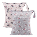 ALVABABY 2pcs Cloth Diaper Wet Dry Bags Waterproof Reusable with Two Zippered Pockets Travel Beach Pool Daycare Soiled Baby Items Yoga Gym Bag for Swimsuits or Wet Clothes LZD2324 by TinyTreasures Baby Boutique