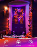 JMEXSUSS 2 Pack Solar Halloween Lights, Total 66FT 200 LED Orange and Purple Halloween Lights Outdoor Waterproof, 8 Mode Black Wire Solar String Lights for Tree Yard Spooky Party Halloween Decorations by GreenHaven Gardens