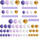 75 Pieces Cake Balls Topper Decorations Foam Cupcake Topper Mini Balloon Balls Cake Picks for Deco Birthday Party Wedding（Purple, Light Purple,Gold, White） by TinyTreasures Baby Boutique