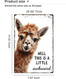 ALKB Funny Alpaca Metal Signs Farmhouse Bathroom Wall Decor Alpaca Lovers Gift 8 x 12 Inch by CozyNest Decor